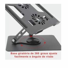 Suporte Dobrável Ergonômico Giratório P/Notebook Com Cooler - loja online
