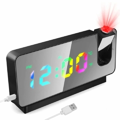 Relógio Digital De Mesa Rgb Projetor De Horas Refletor Led - comprar online