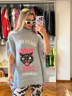 Poncho Polera coquet gris