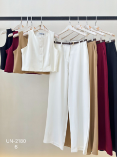 Set Sastrero BEIGE Chaleco + Palazzo + Cinto - comprar online