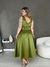 Vestido Midi Plus size Crepe acetinado