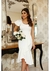 Vestido Branco nula manga c/ babado na internet