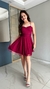 Vestido Curto de brilho drapeado na cintura - comprar online