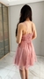 Vestido Curto de brilho drapeado na cintura na internet
