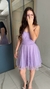 Vestido Curto de brilho drapeado na cintura na internet