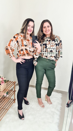 Calça Bengaline com cinto encapado - loja online