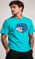 Camiseta Masculina Federal Art Azul Turquesa Estampada Manga Curta Casual Streetwear na internet
