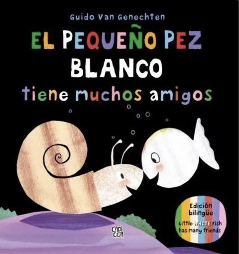 El pequeño pez blanco tiene muchos amigos