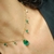 Choker com zircônia verde turmalina banhado a ouro na internet