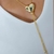 Colar gravatinha coração banhado a ouro