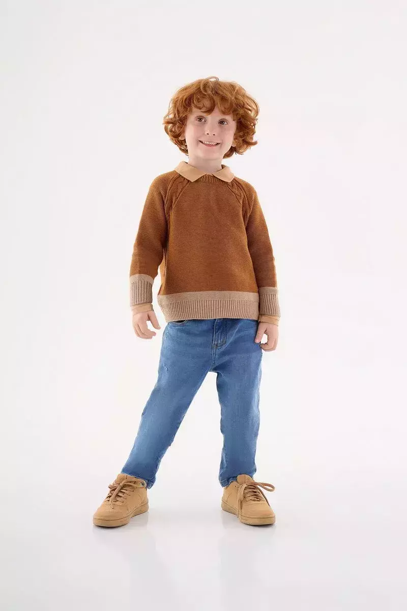 BLUSAO MARROM EM TRICOT UP BABY