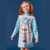VESTIDO INFANTIL MANGA LONGA URSA CORAÇÃO AZUL