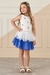 CONJUNTO BLUSA RIBANA FLORES E SAIA COM CAMADAS DE TULE MON SUCRE