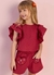 CONJUNTO SHORT E BLUSA VINHO FLOWER GARDEN MON SUCRE na internet