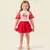 CONJUNTO INFANTIL COM TULE NA MANGA E SAIA TULE VERMELHA PETIT CHERIE