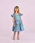 VESTIDO AZUL RODADO COM PEROLAS E BABADO PETIT CHERIE - comprar online