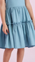 VESTIDO AZUL RODADO COM PEROLAS E BABADO PETIT CHERIE - Era uma vez
