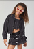 CONJUNTO PRETO CROPPED E SHORT SAIA EM MOLETOM COM PESPONTOS MYLU - Era uma vez