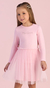 VESTIDO ROSA MANGA LONGA CANELADO TULE MON SUCRE - comprar online