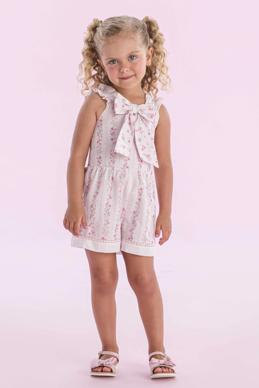 MACAQUINHO FLORAL LAÇO ROSA PETIT CHERIE