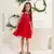 VESTIDO INFANTIL APLICAÇÃO PAETE CORAÇÃO TULE VERMELHO PETIT CHERIE