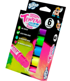 Tempera Solida x 6 - Colores FLUO - comprar online