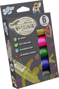 Tempera Solida x 6 - Metalizado - comprar online