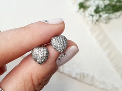Aros pasantes corazón linea micropave