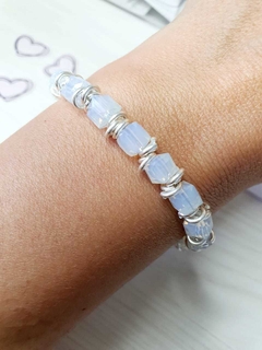 Pulsera cristal blanca - Chicha accesorios de plata