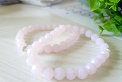 Pulsera cristal de roca rosa/blanco en internet