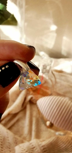 dije triángulo cristal - Chicha accesorios de plata