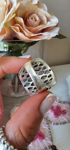 ANILLO ENREJADO - Chicha accesorios de plata