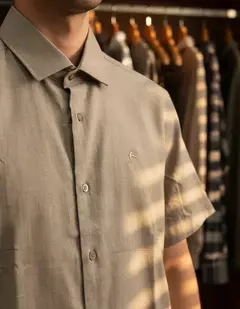 Camisa de lino manga corta - comprar online