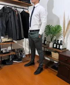 Pantalón de satén corte chino - comprar online
