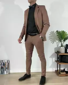 Pantalón de satén corte chino