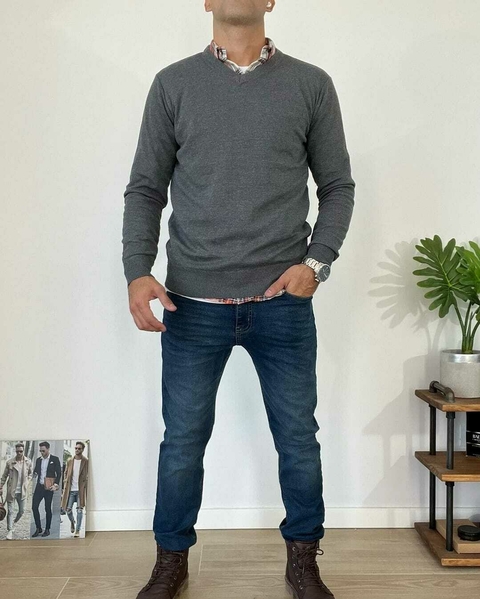 SWEATER Liso Cuello V