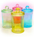 FRASCO DE VIDRIO DE COLOR CON TAPA HERMETICA 12X8 CM - comprar online