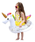 SALVAVIDAS INFLABLE DE UNICORNIO CON GLITTER 90 X 95 CM en internet
