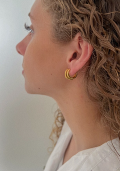 Dupla Argola em Zircônias - comprar online