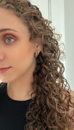 Dupla Argola Lisa Arredondada - comprar online
