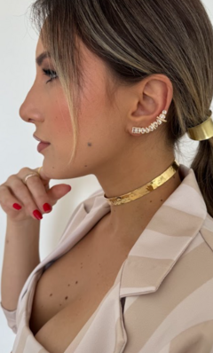 Choker Aro Amassado - Ladora Joias