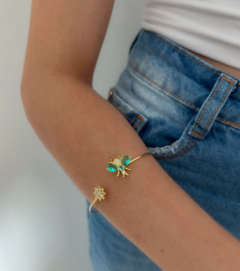 Bracelete Abelha C/Pedra Esmeralda - comprar online