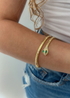 Bracelete Cobra Detalhes em Zircônia