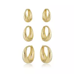 Trio Argola Gota Lisa