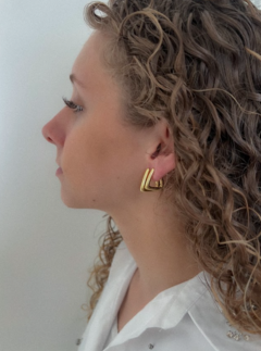 Dupla Argola Triangular Lisa - loja online