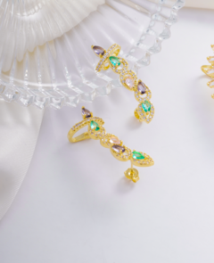 Brinco Earcuff Gotas Coloridas
