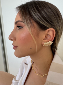 Brinco Earcuff Leque Cravejado - comprar online