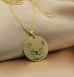 Colar Medalha Gatinho