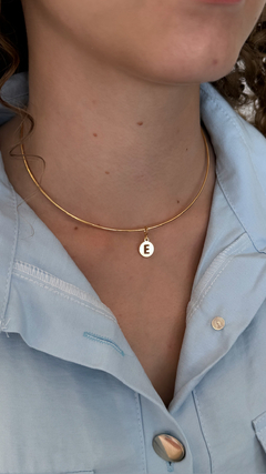 Choker Aro Medalha Letra