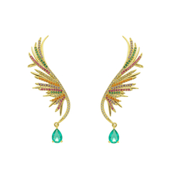 Brinco Earcuff Asas Colorida